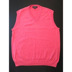 Brooks Brothers Mens Pink Cotton Sweater Vest L